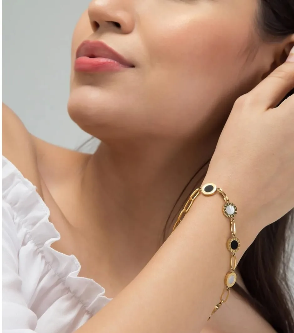 Roman Numeral Medallion Bracelet
