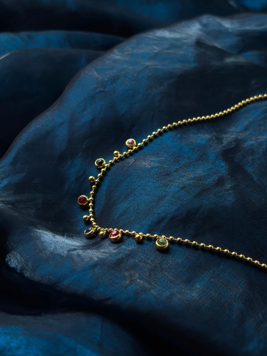 Multi Color Stone Beads Necklace