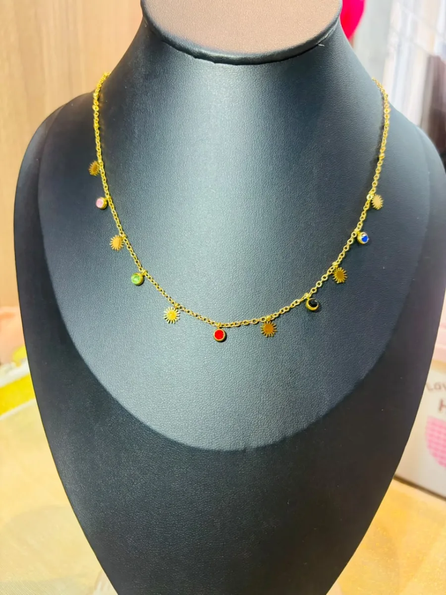 Multicolor Charm Dangle Necklace