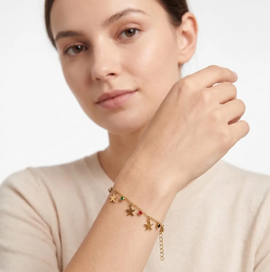Starfish Rainbow Crystal Bracelet