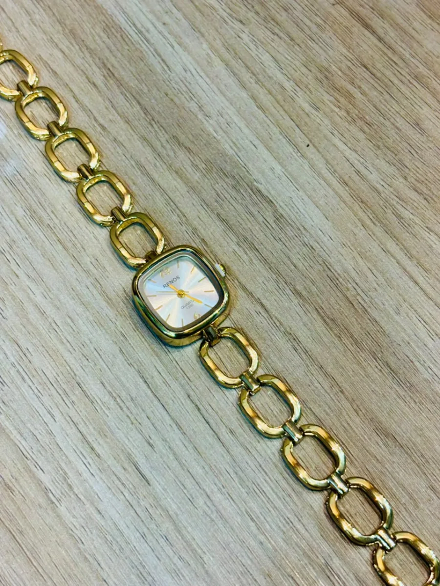 Chain Link Square Dial Watch