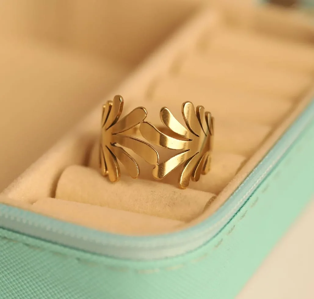Golden Leaf Wrap Ring