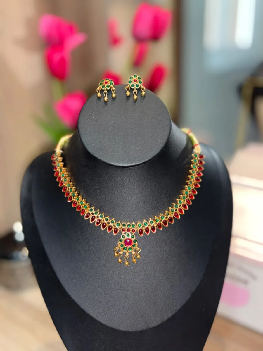 Kundan Ruby & Emerald Necklace Set