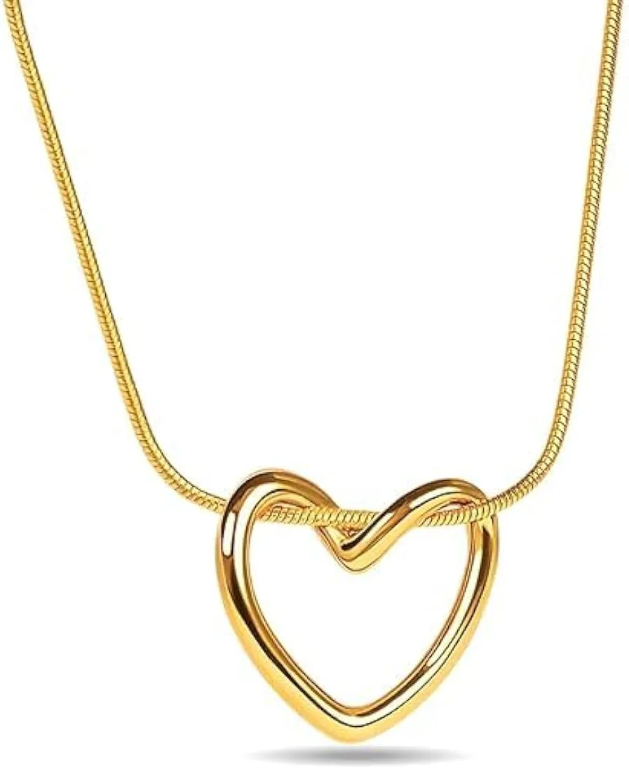 Heart Pendant Anti-Tarnish Chain Necklace