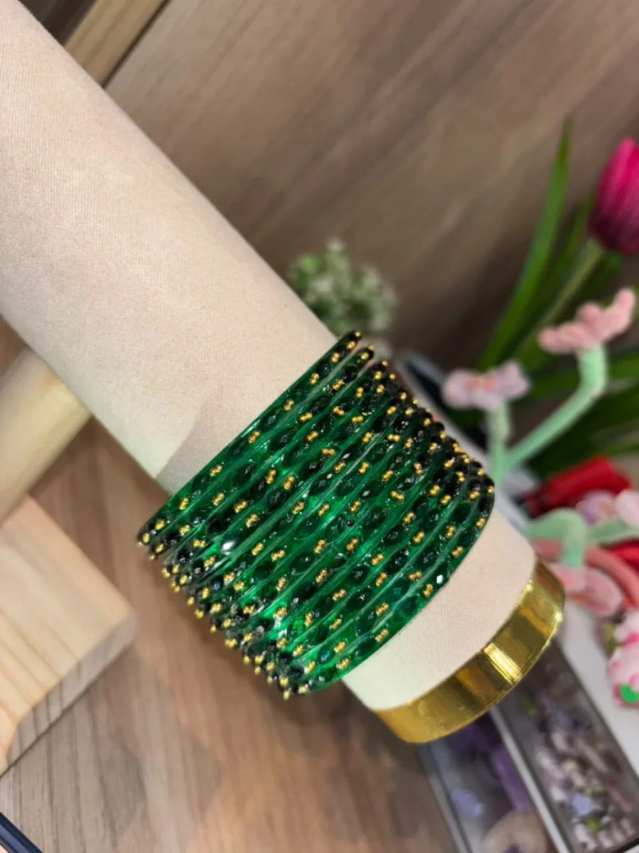 Green Glass Bangle Set