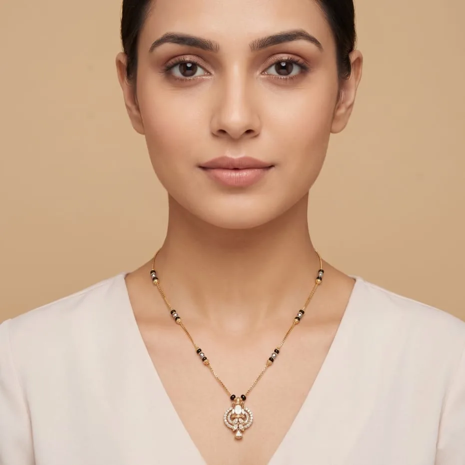 Traditional Mangalsutra Chain with CZ Pendant