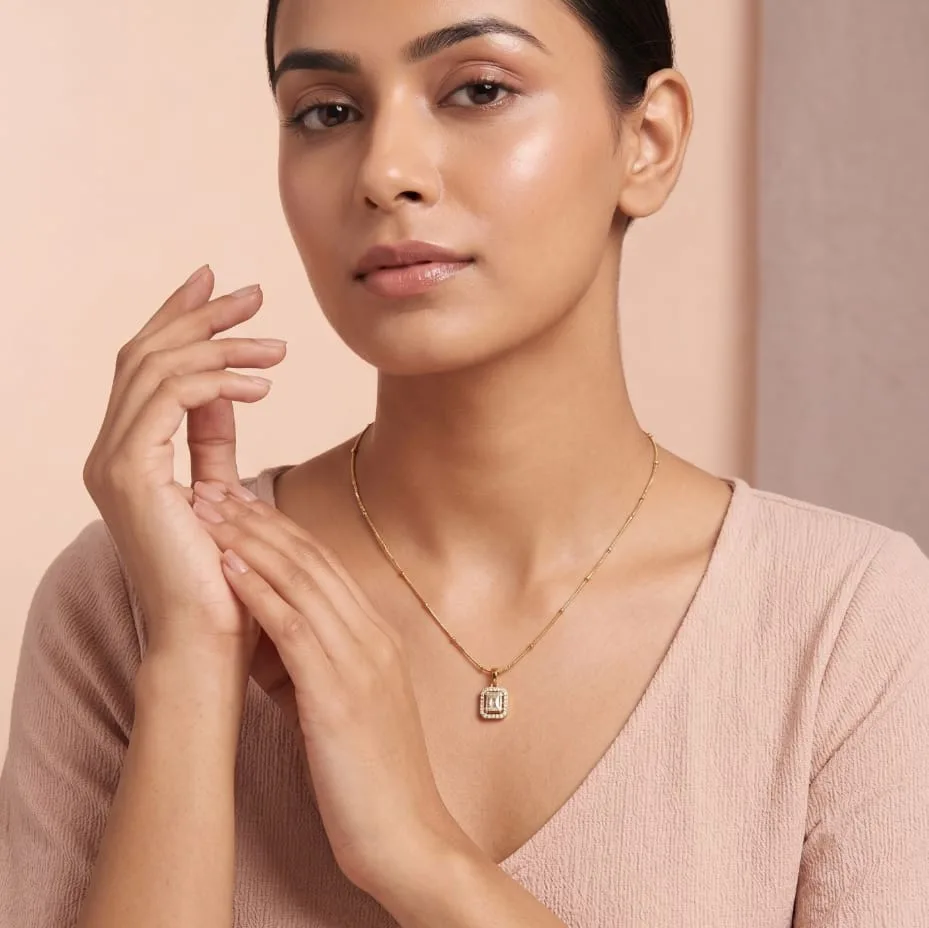 Crystal Halo Pendant Necklace
