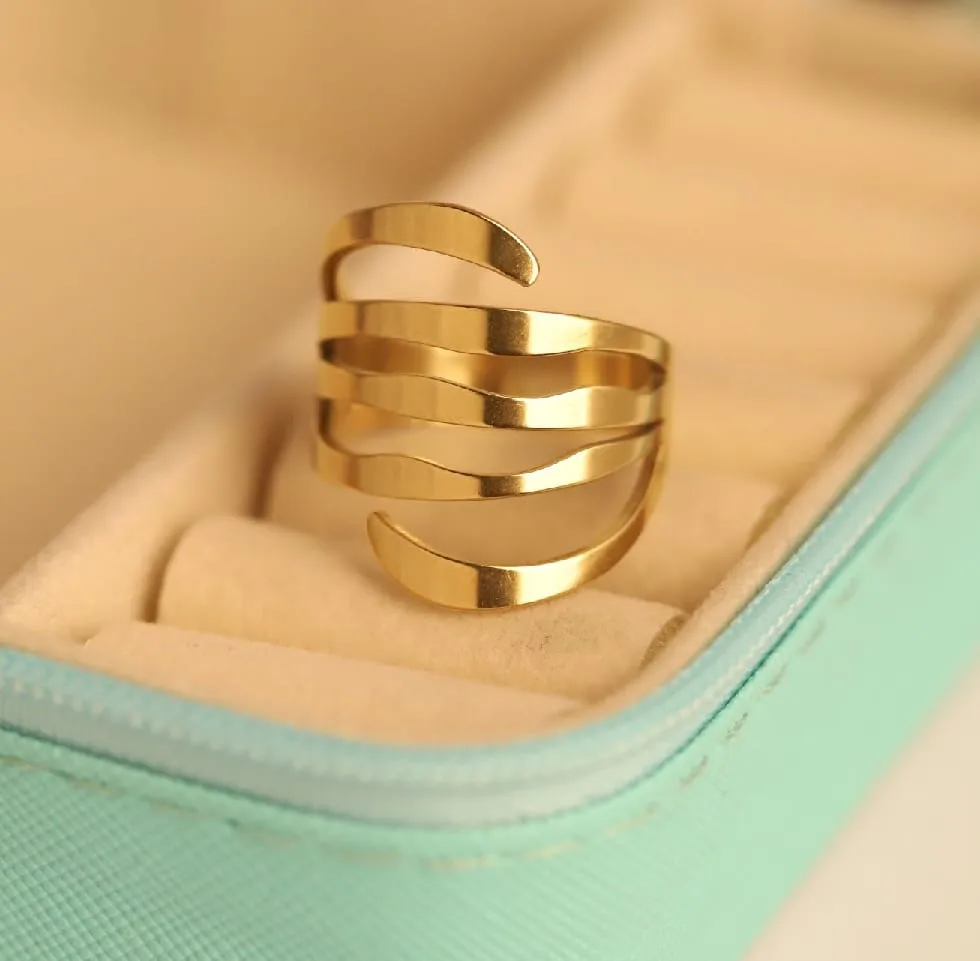 Wave Layer Cuff Ring