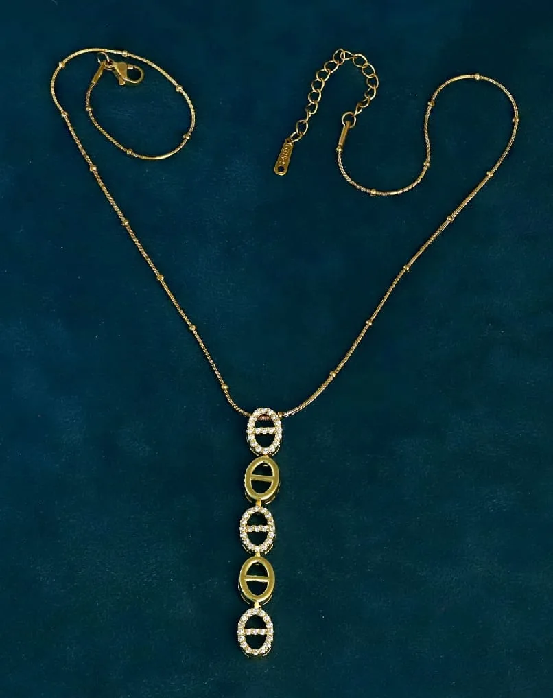 Vertical Link Drop Necklace