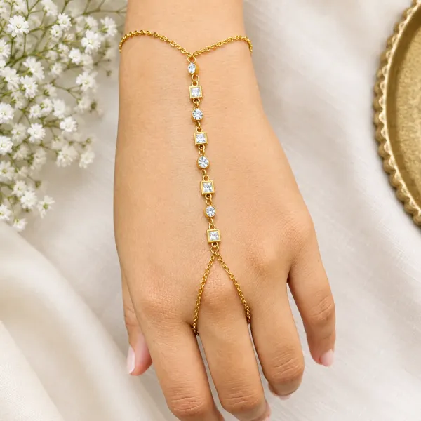 Anti-Tarnish Crystal Hand Chain