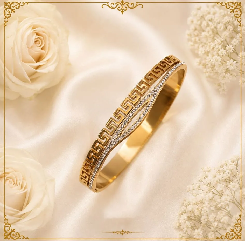 Greek Key Kada Bangle