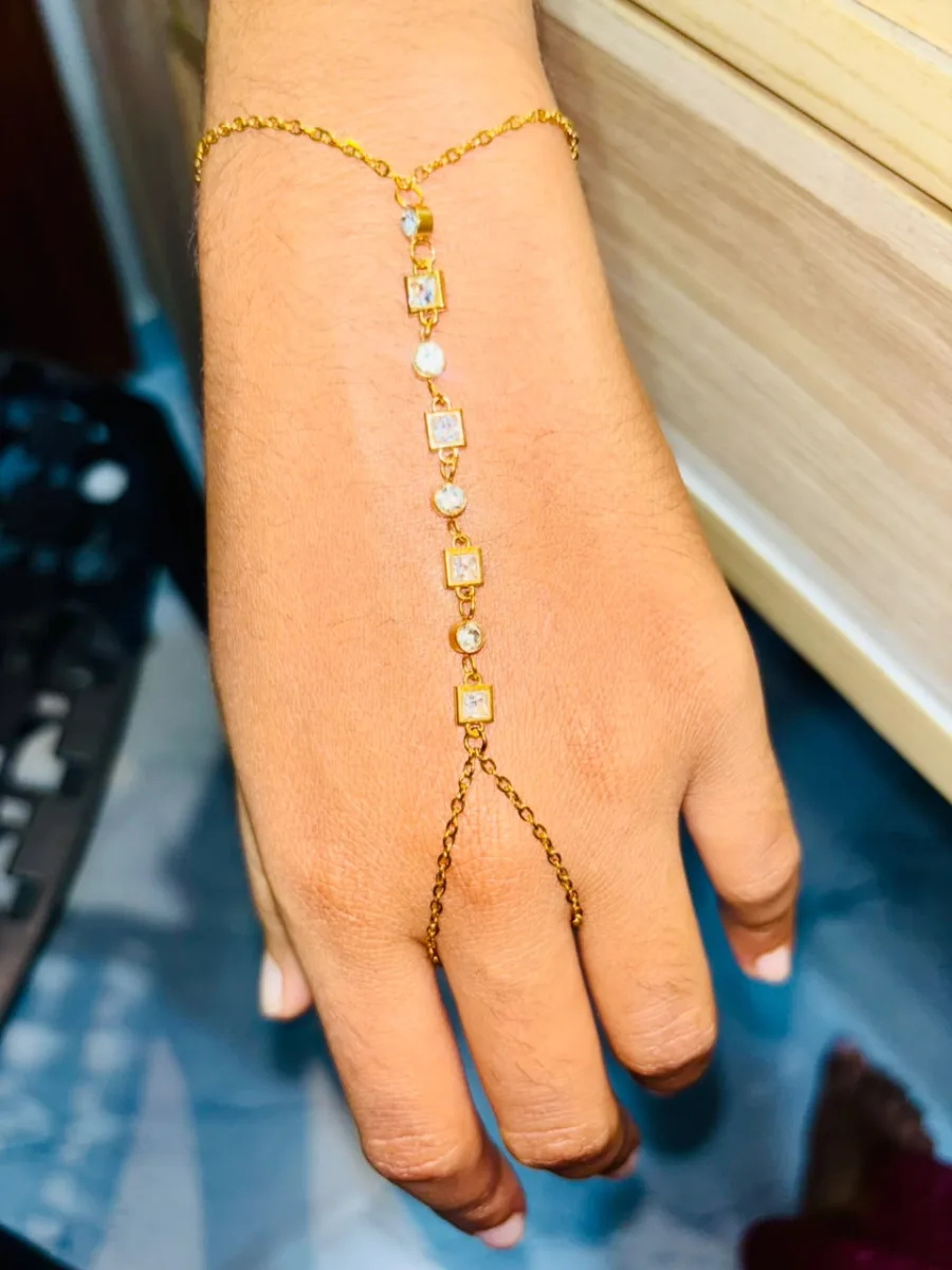Anti-Tarnish Crystal Hand Chain