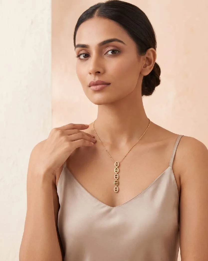 Vertical Link Drop Necklace
