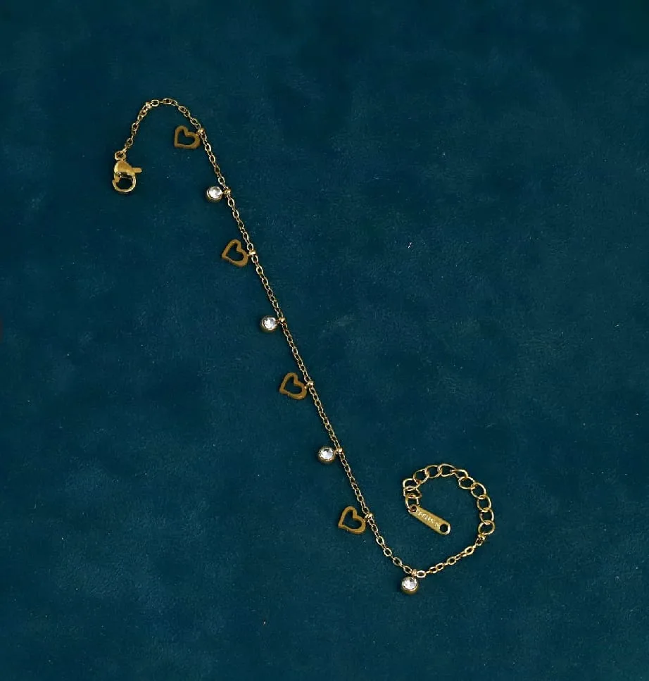 Heart Crystal Chain Bracelet