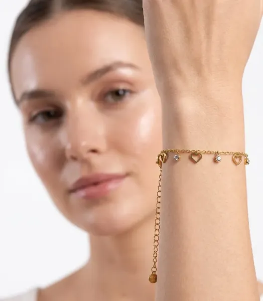 Heart Crystal Chain Bracelet