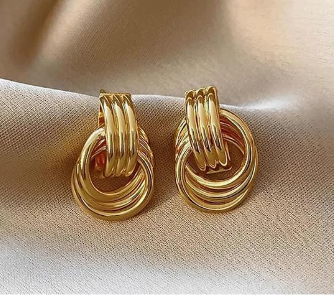 Ribbed Knot Drop Earrings