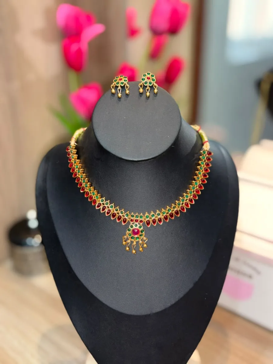 Kundan Ruby & Emerald Necklace Set
