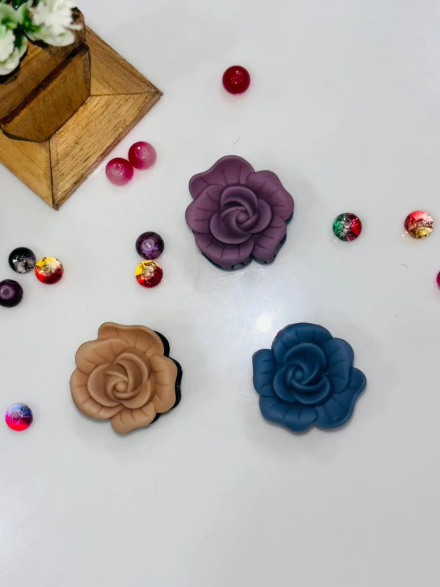 Dual Colour Rose Hair Claw - Small