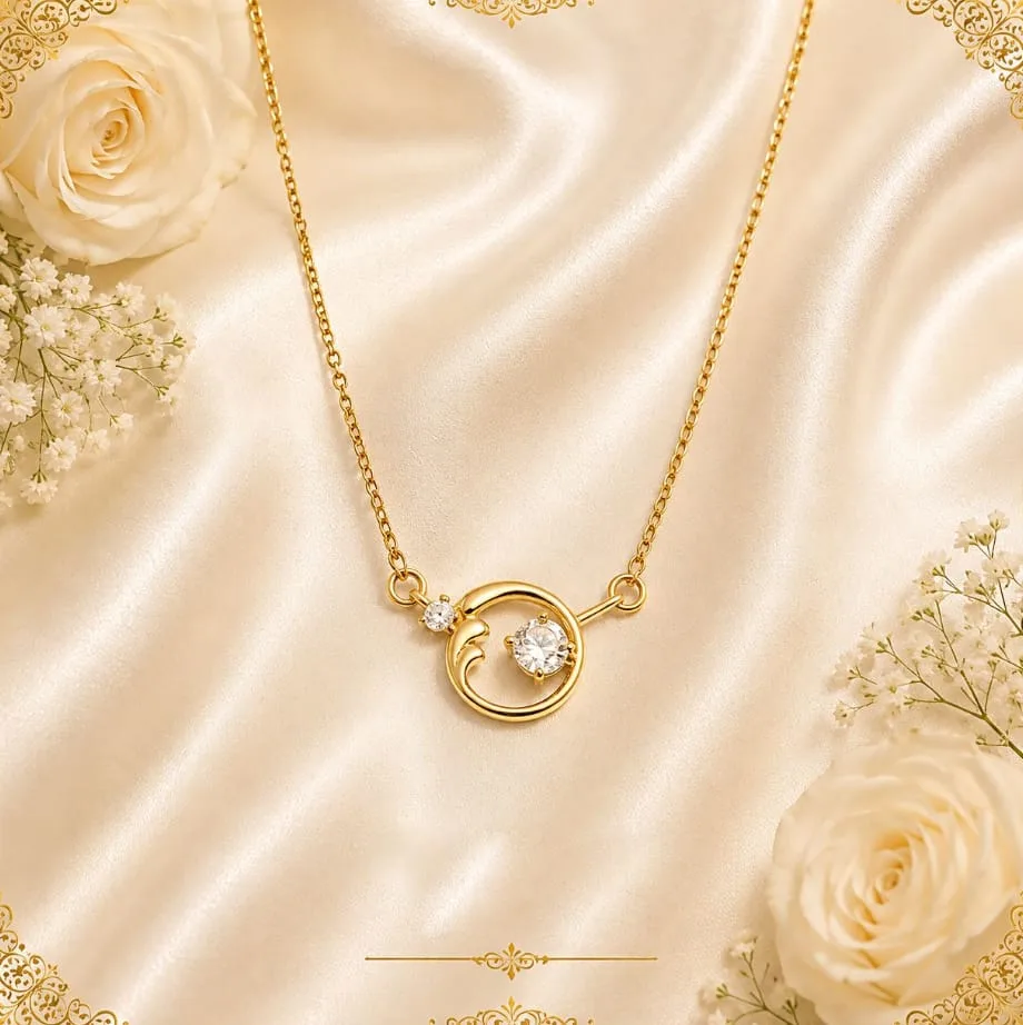 Wave Ring Pendant Necklace