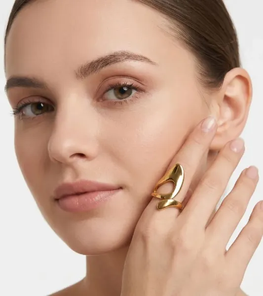 Anti Tarnish Premium Statement Curve Ring