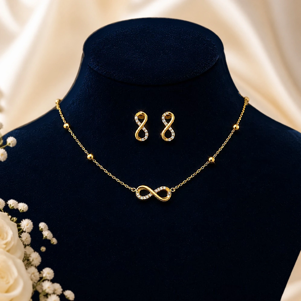 Infinity Necklace & Earrings Combo