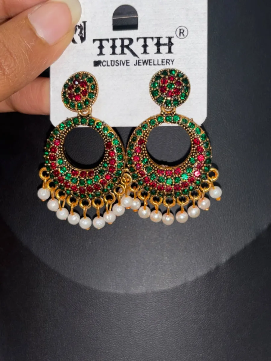 Multicolor Chandbali Earrings