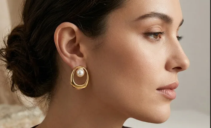 Pearl Halo Loop Earrings