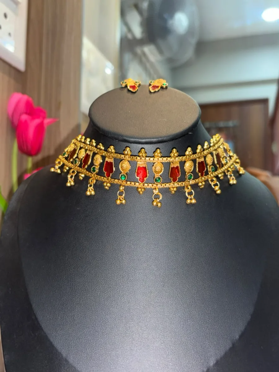 Kerala Traditional Nagapadam Choker Necklace
