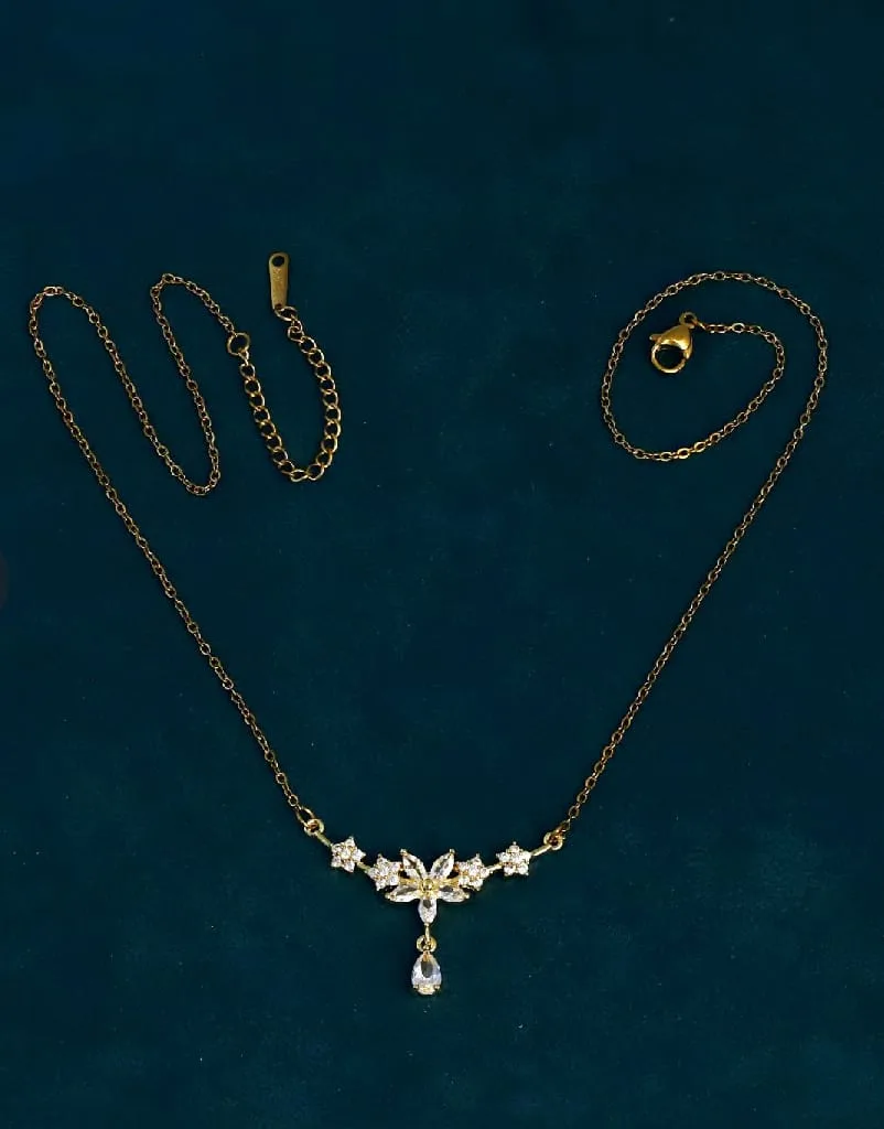 Premium Quality Floral Cluster Drop Necklace