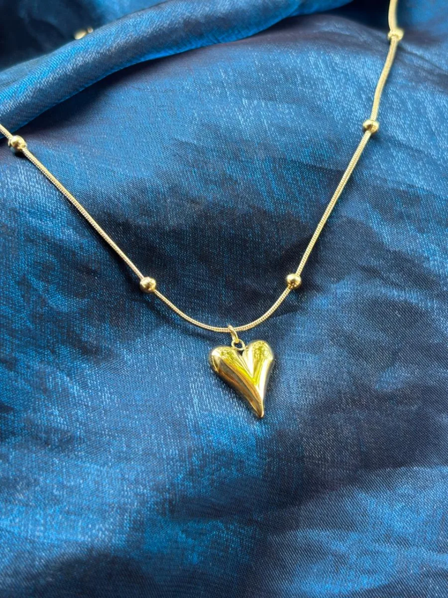 Trendy Heart Beads Chain Necklace