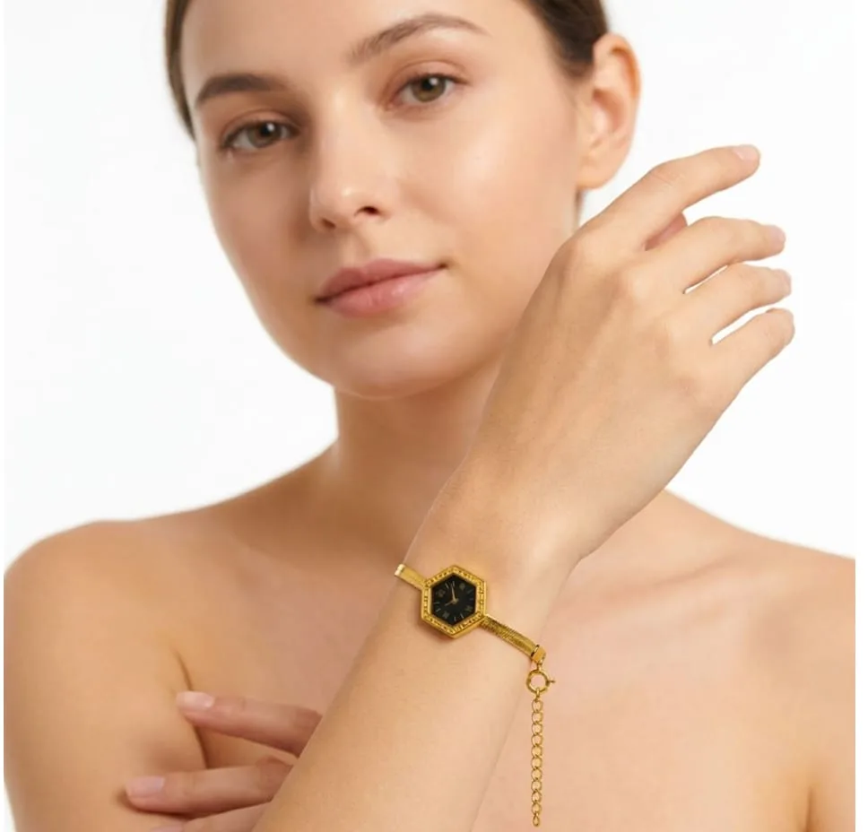 Hexagon Dial Watch Bracelet