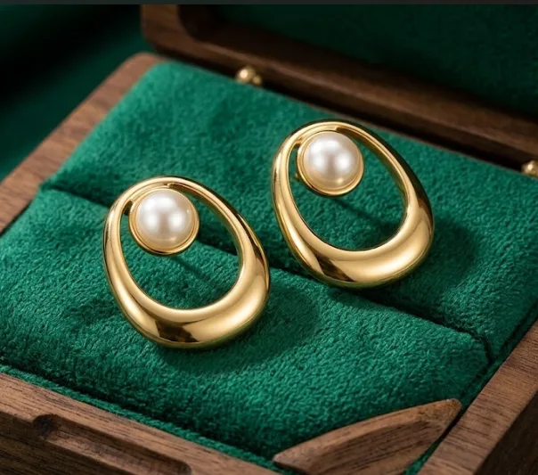 Pearl Halo Loop Earrings