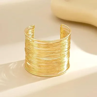 Anti Tarnish Cuff Bangle Bracelet
