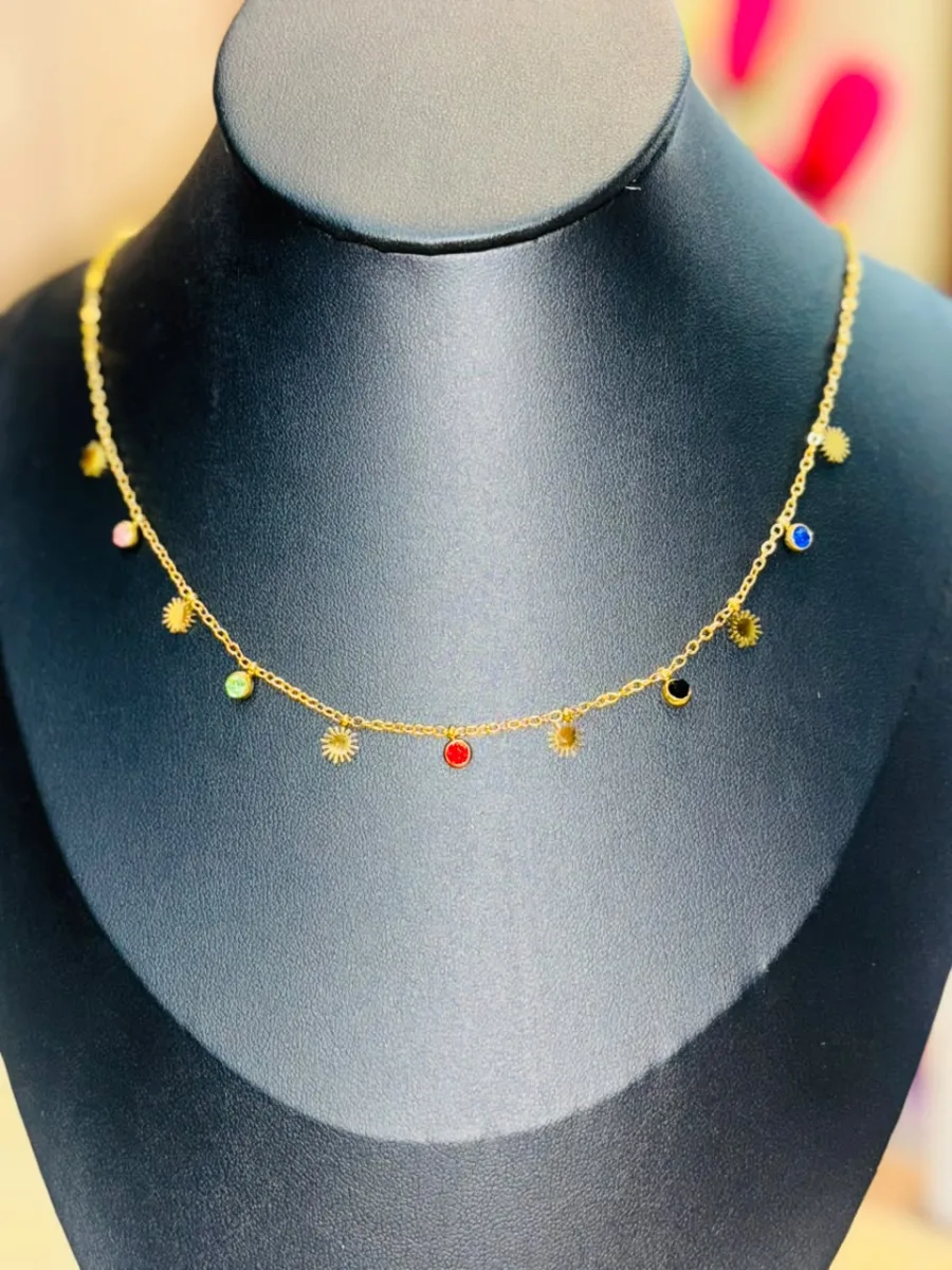 Multicolor Charm Dangle Necklace