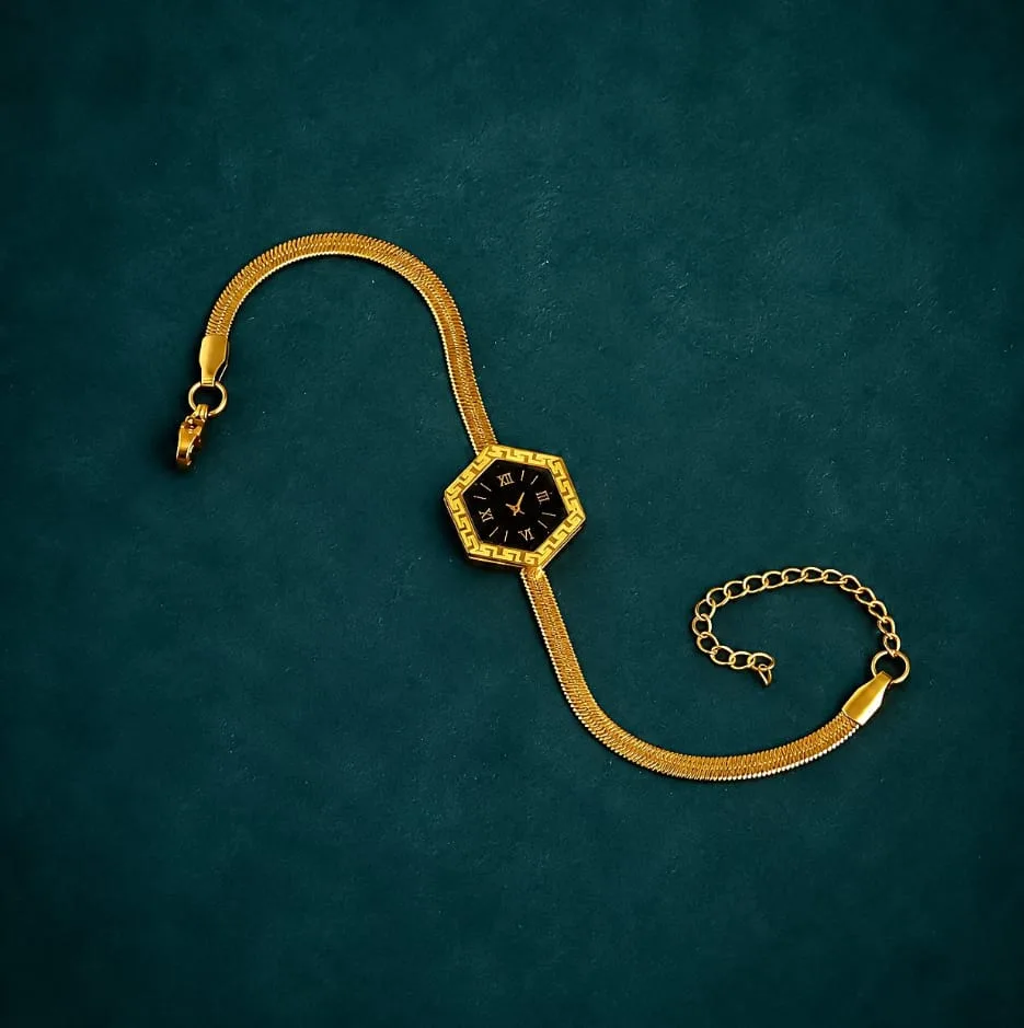Hexagon Dial Watch Bracelet