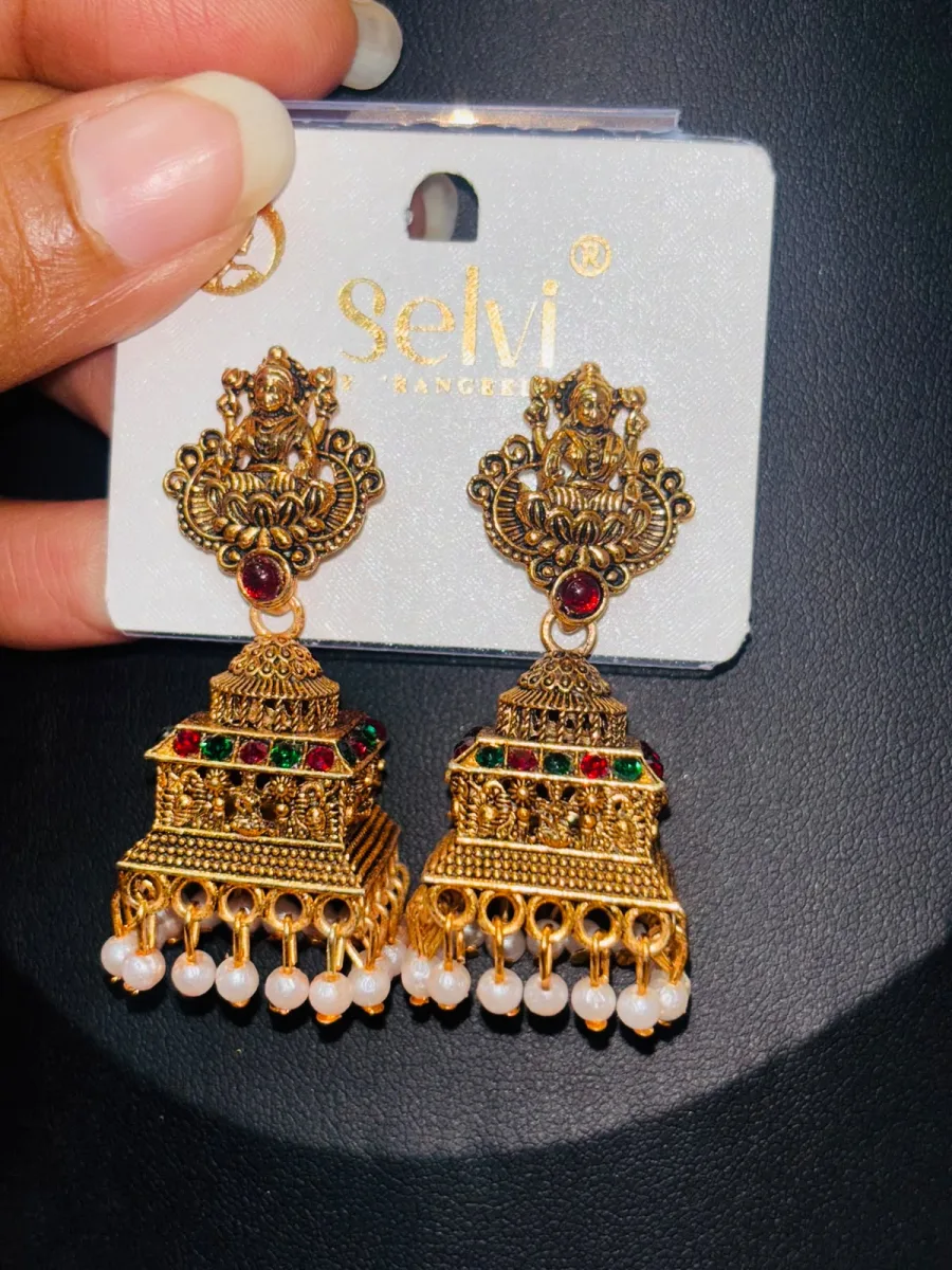 Temple Style Jhumka Earrings