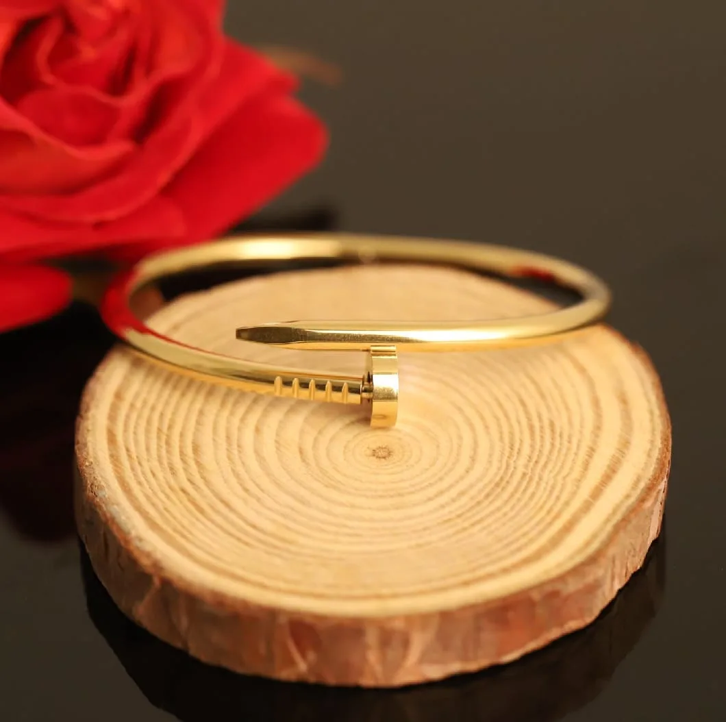 Anti-Tarnish Gold Plated Nail Design Kada Bangle
