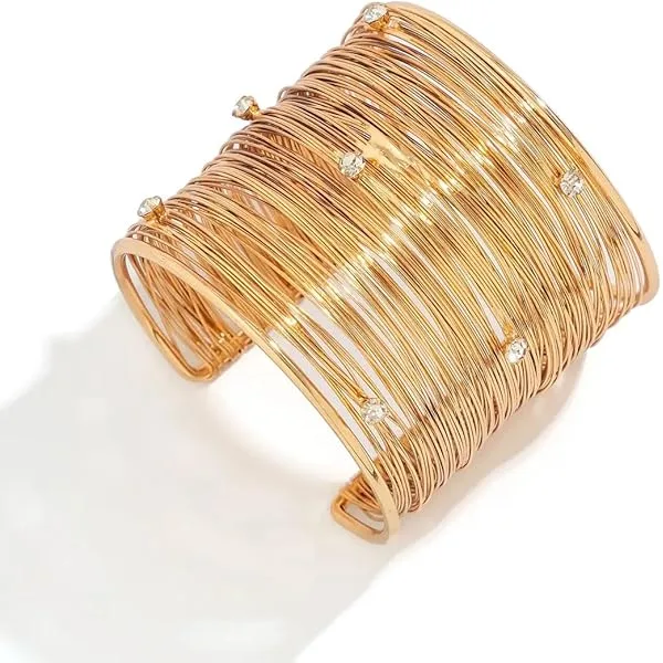 Anti Tarnish Stone Cuff Bangle Bracelet