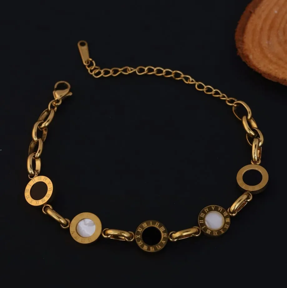 Roman Numeral Medallion Bracelet