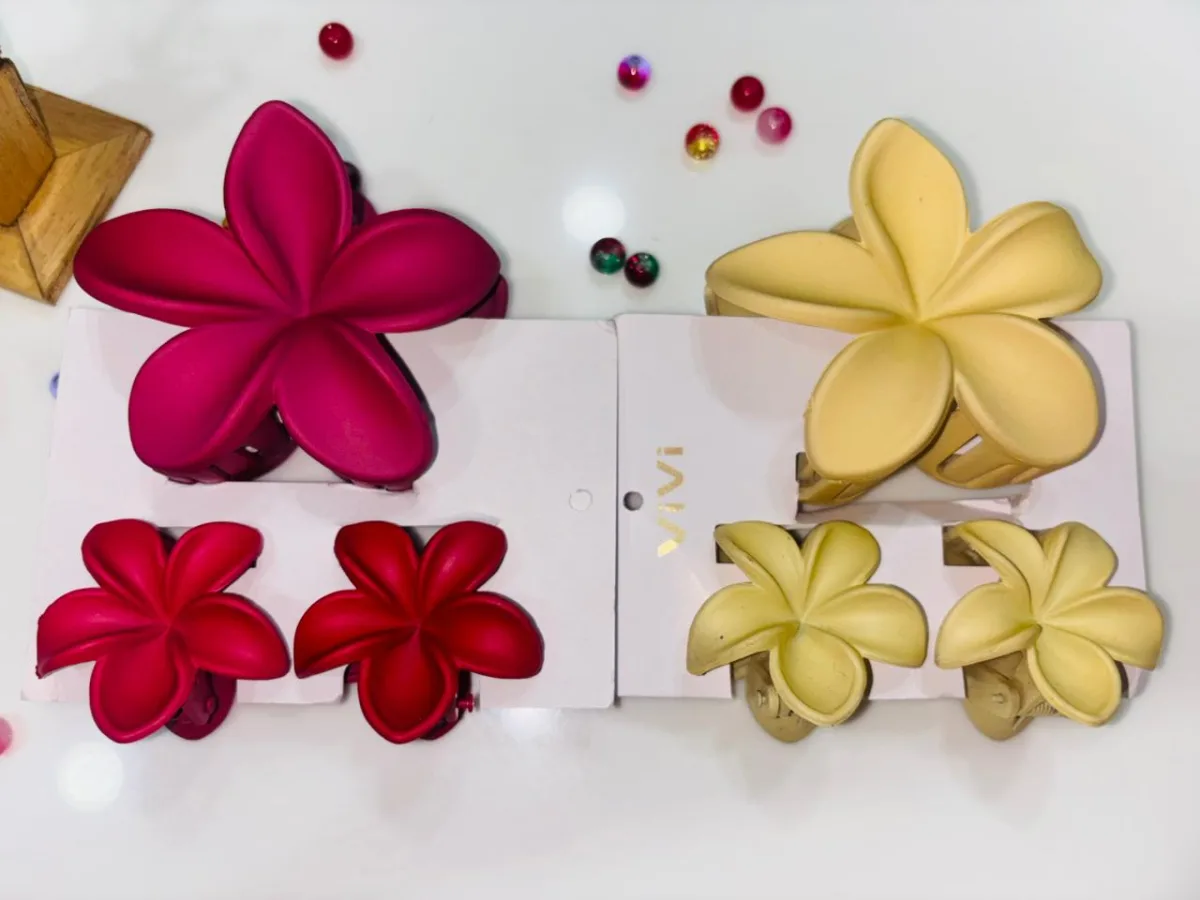 Matte Flower Hair Claw Clip Set(Pack of 3)