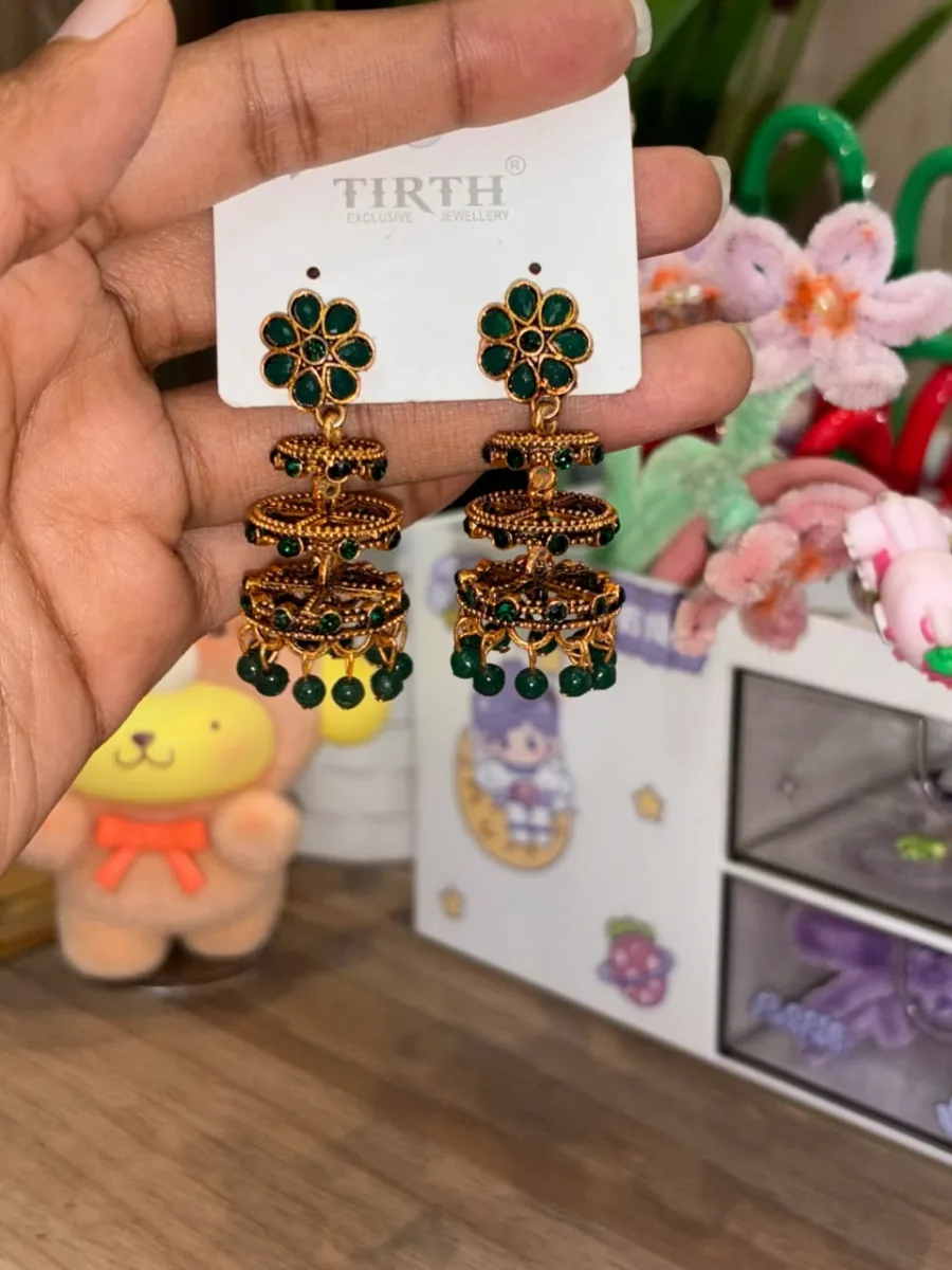 Dancing Tier Jhumka Earrings