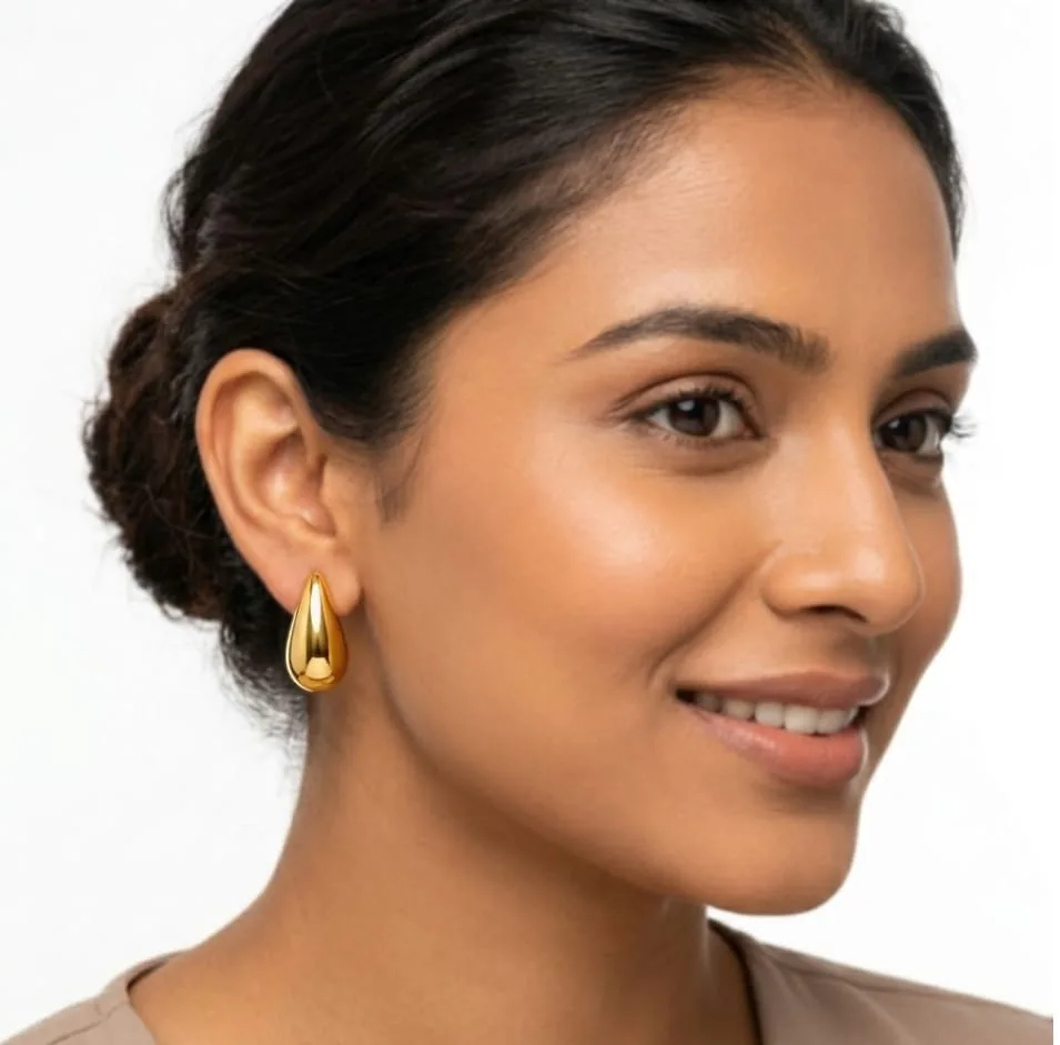 Chunky Teardrop Stud Earrings