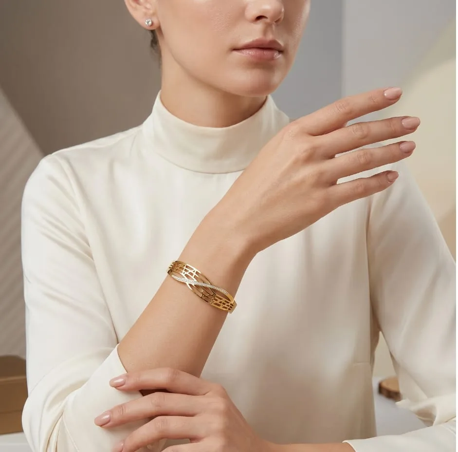 Cage Cutout Layered Bangle