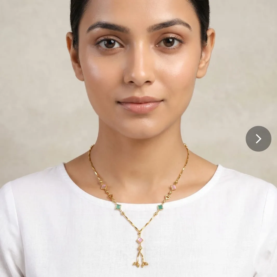 Pastel Stone Drop Necklace