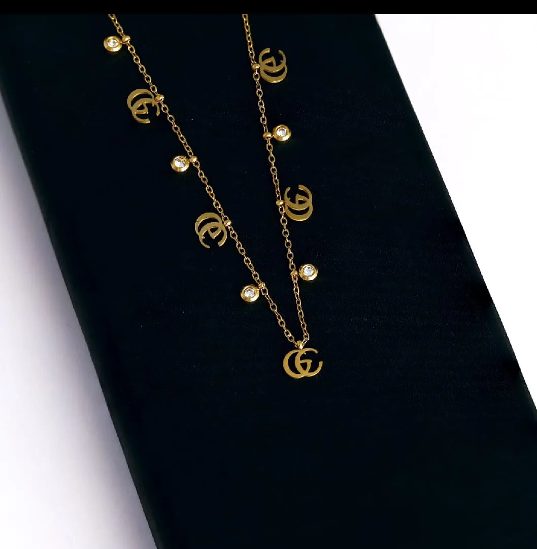 Anti Tarnish 18K Gold Plated Charm Necklace