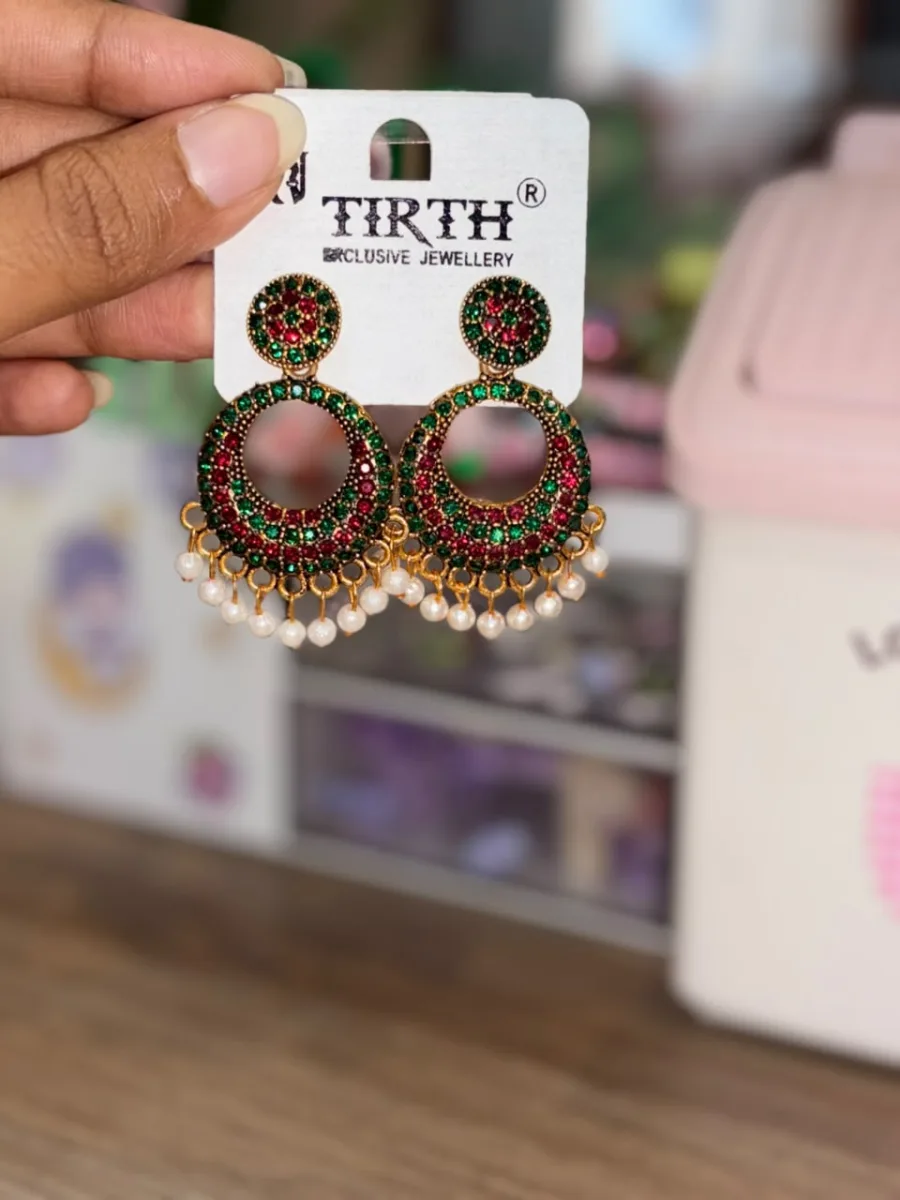 Multicolor Chandbali Earrings