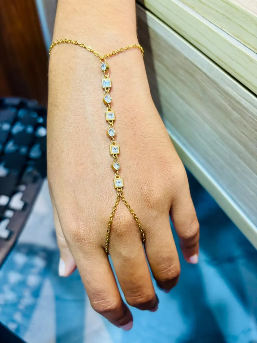 Anti-Tarnish Crystal Hand Chain