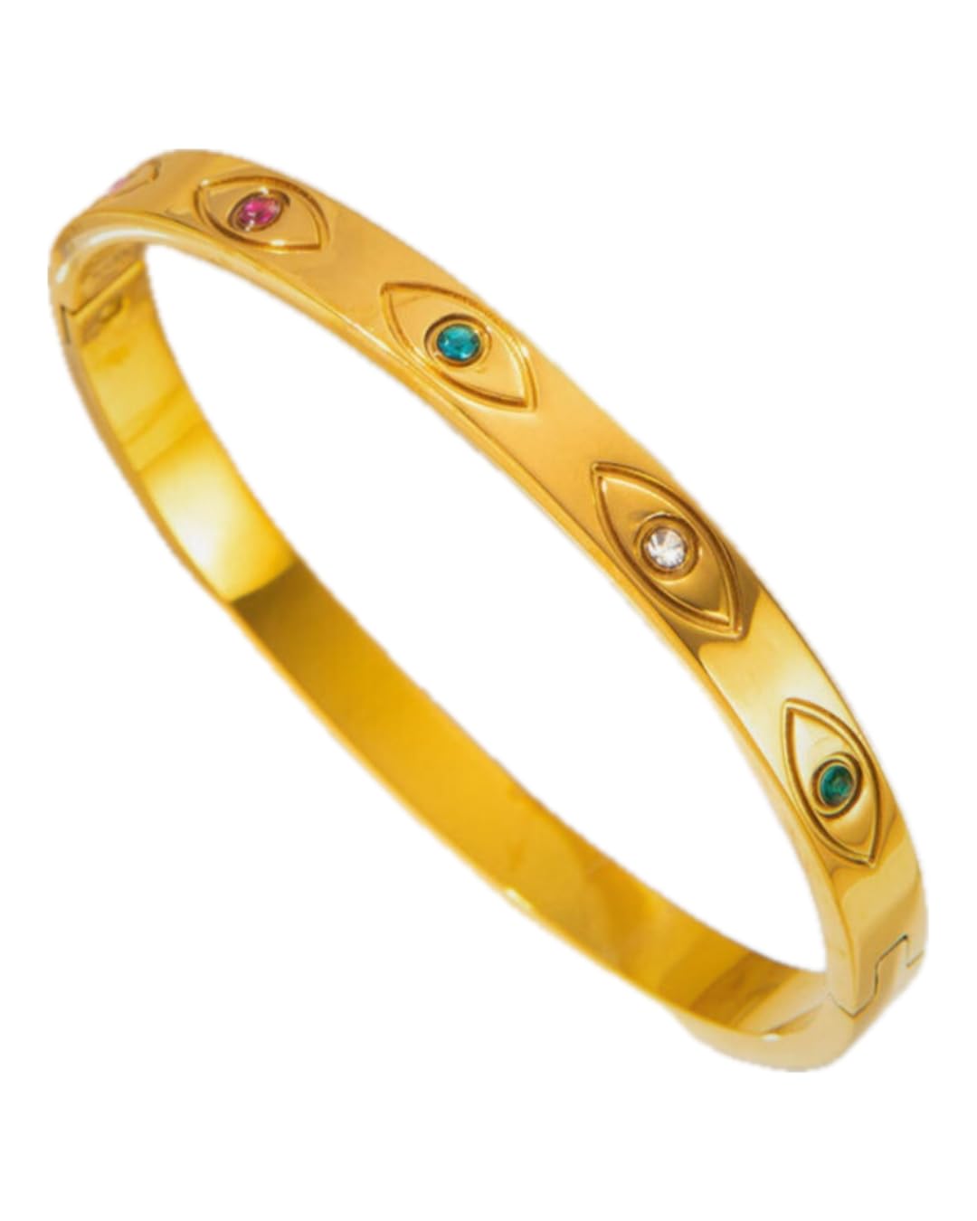 Multi Color Zircon Evil Eyes Style Bangle Bracelet