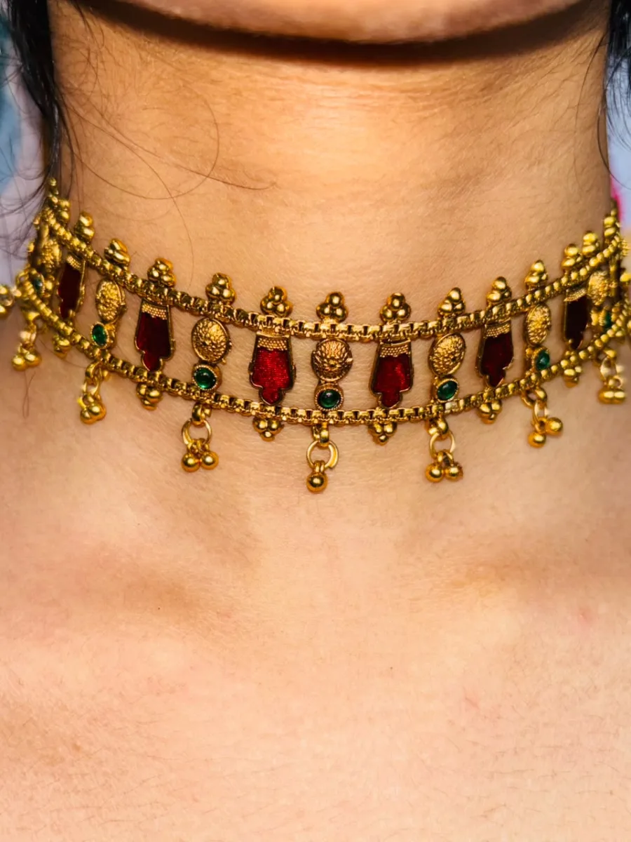 Kerala Traditional Nagapadam Choker Necklace